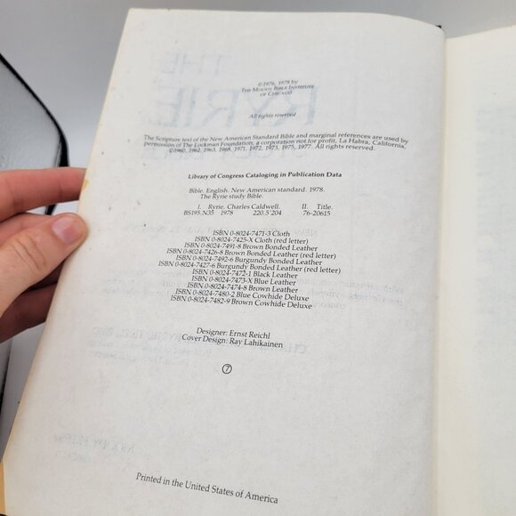 The Ryrie Study Bible New American Standard Moody Press HC Vintage 1978 Tabs - Picture 12 of 16